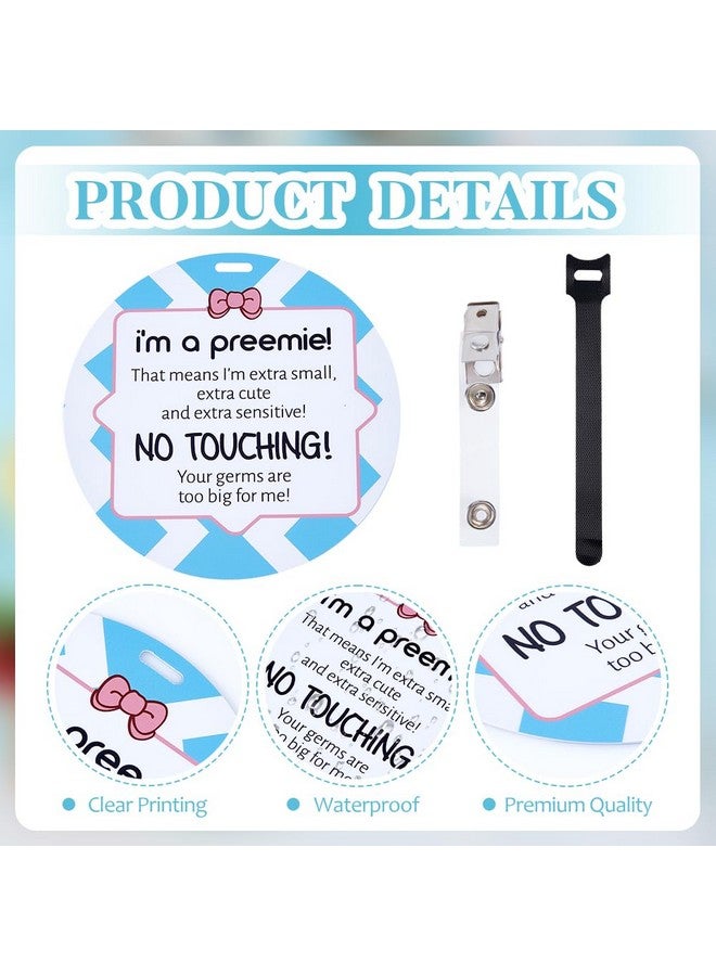 PLIGREAT 2 Pack No Touching Baby Car Seat Sign, No Kissing Baby Stroller Tag with Hanging Straps and Clip, No Touch Baby Safety Sign for Babies Girls Boys - Image 5