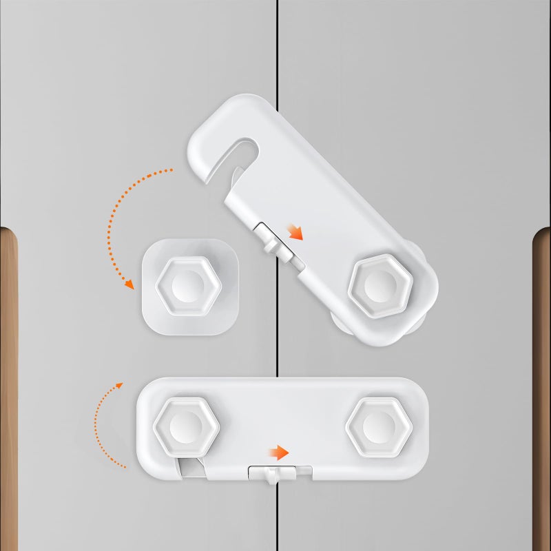 TriLink 6 Pack Fridge Locks for Kids, Cabinet Locks Baby Proofing, Child Proof Refrigerator Lock, Door Locks for Kids Safety, Baby Locks for Cabinets and Drawers, Doors, Fridges, Freezers, Closets, Ovens - Image 2