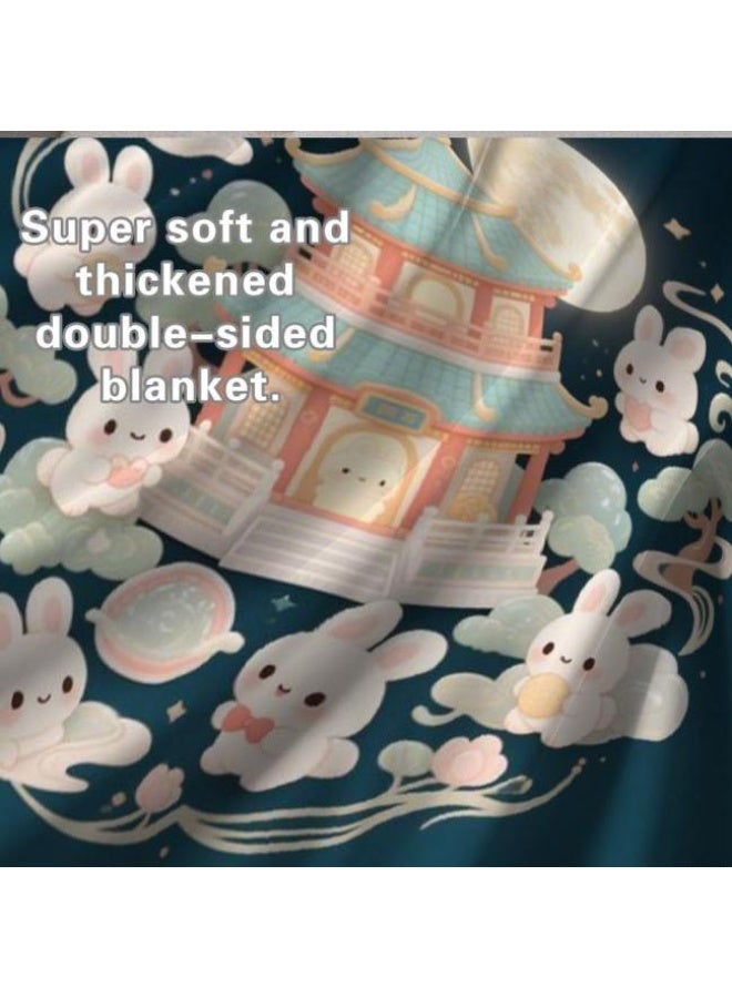 عام بطانية رقيقة من الفانيلا الكرتونية للأطفال والرضع (دافئة ومريحة، ومناسبة للنوم والألعاب) 70 سم * 100 سم - Image 1