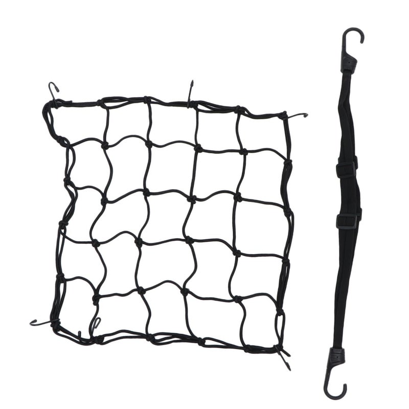 2PCS Heavy Duty Motorcycle Luggage Mesh Net with Adjustable Helmet Straps - Image 2