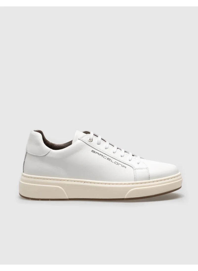 Cabani Genuine Leather White Lace-up Men's Sports Shoes