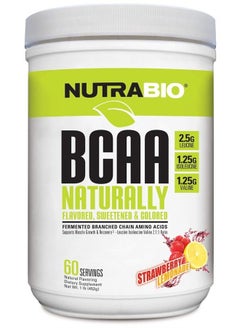 BCAA 5000 Powder - Fermented Branched Chain Amino Acids for Muscle Growth & Recovery - Natural Flavors, Sweeteners, and Coloring, Vegan, Gluten Free - Strawberry Lemonade, 60 Servings