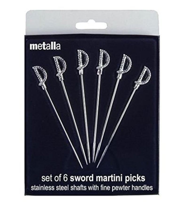 Prodyne Miniature Sword Martini Picks Set Of 6 7 x 6 x 1 Metallic