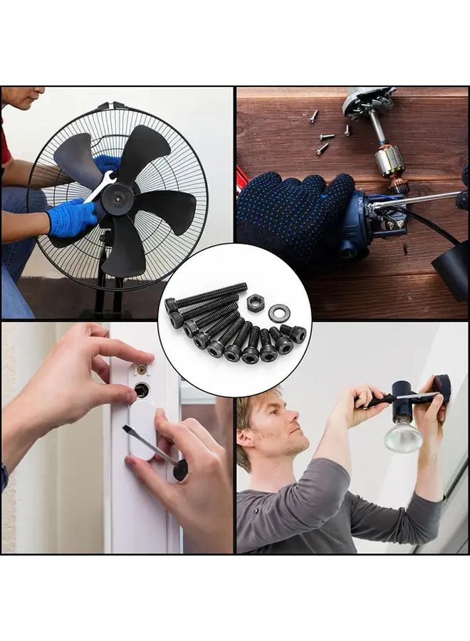 185pcs M5 Screw Assortment Set 12 9 Grade Alloy Steel Bolts Nuts Kit With Hex Wrench - Image 4