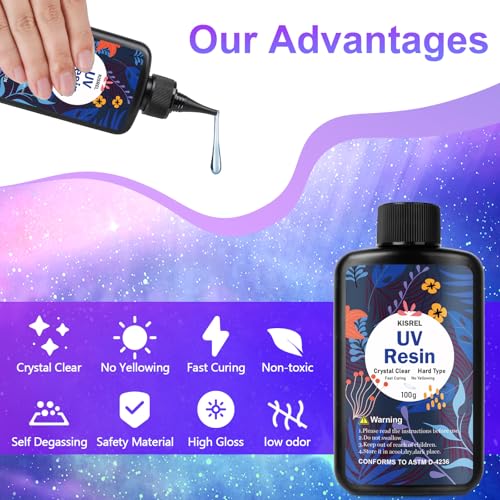 KISREL UV Resin Jewelry Making Kit, 300g Crystal Clear Resin with Light and Molds, DIY Jewelry Making Kit, Resina Starter Kits for Keychain and Earring - Image 3
