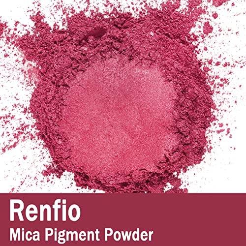 Renfio 100g Mica Powder Pigment, Metallic Natural Dye Mineral Pearl Shimmer Epoxy Resin Dye for Painting Soap Making Slime Bath Bombs 3.5 Oz - Cherry Red - Image 2