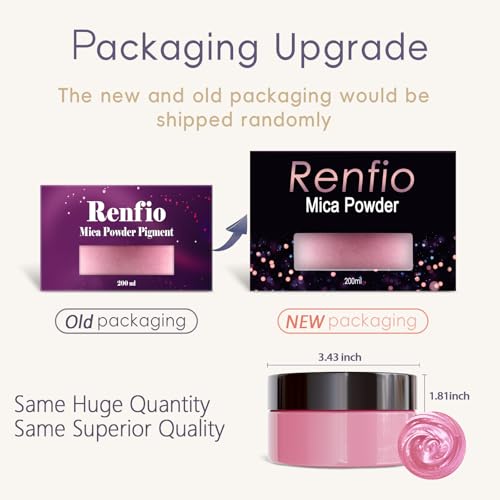 Renfio 100g Mica Powder Pigment, Metallic Natural Dye Mineral Pearl Shimmer Epoxy Resin Dye for Painting Soap Making Slime Bath Bombs 3.5 Oz - Cherry Red - Image 4