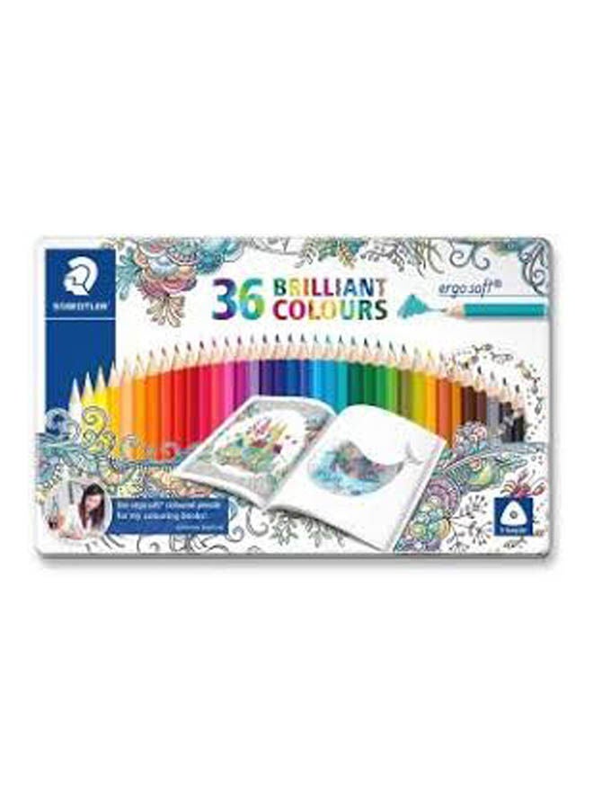 ستدلر أقلام تلوين ناعمة من إرجو في علبة معدنية - مجموعة 36 قلم
