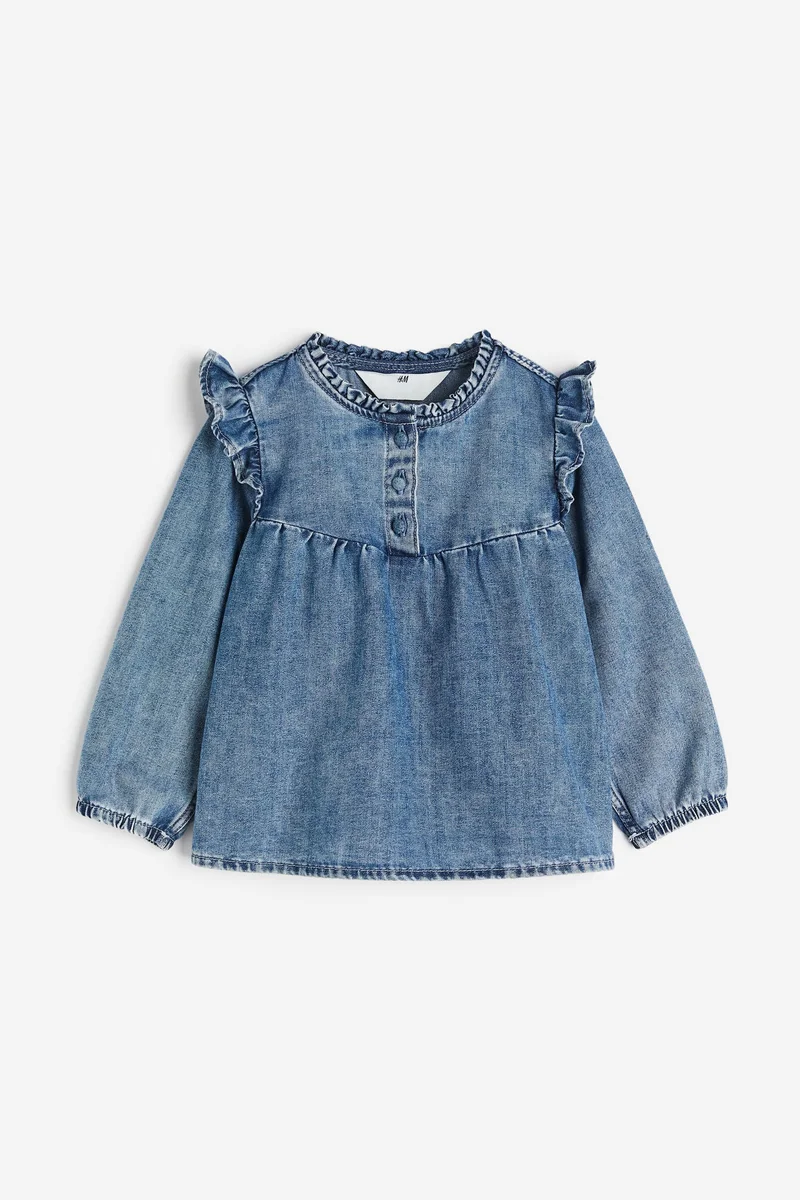 اتش اند ام Infant Frill-Trimmed Denim Blouse