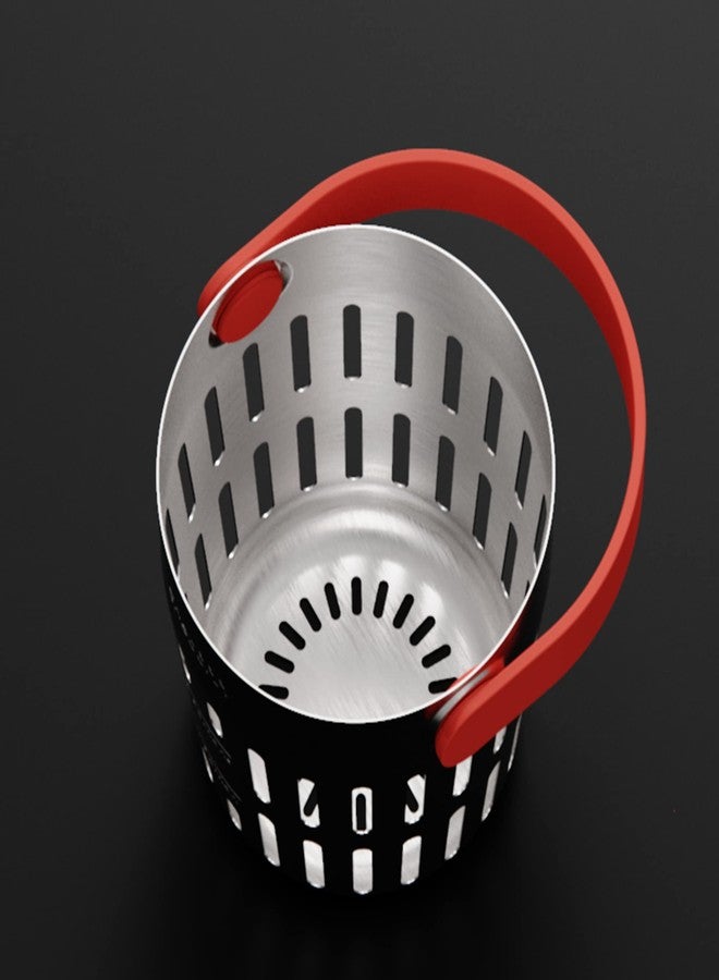 TREBONN, Cookin’ Pod Pro, Stainless Steel Double Portion Slotted Colander for Pasta and Vegetables, Everyday Use, Blue, 1 Set - Image 2
