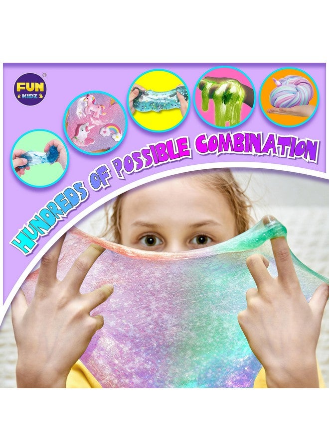 FUN KIDZ طقم سلايم يونيكورن رقيق للفتيات، هدية سلايم فنكيدز السحاب للأطفال من عمر 6 سنوات فما فوق، طقم صنع سلايم ممتع، أفكار هدايا عيد ميلاد رائعة - Image 3