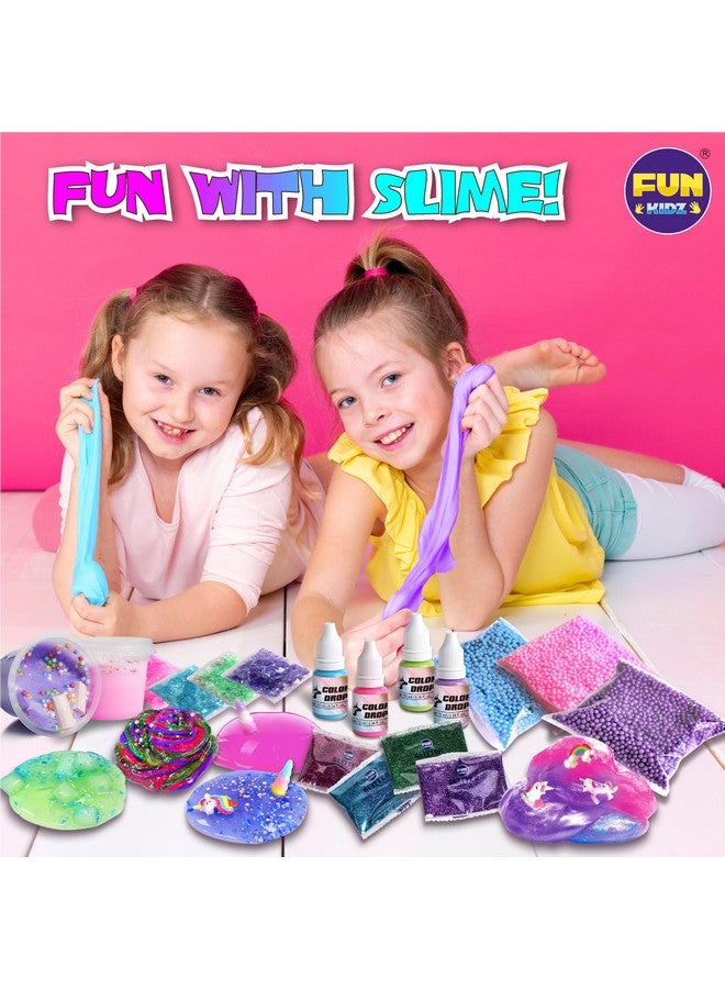 FUN KIDZ طقم سلايم يونيكورن رقيق للفتيات، هدية سلايم فنكيدز السحاب للأطفال من عمر 6 سنوات فما فوق، طقم صنع سلايم ممتع، أفكار هدايا عيد ميلاد رائعة - Image 5