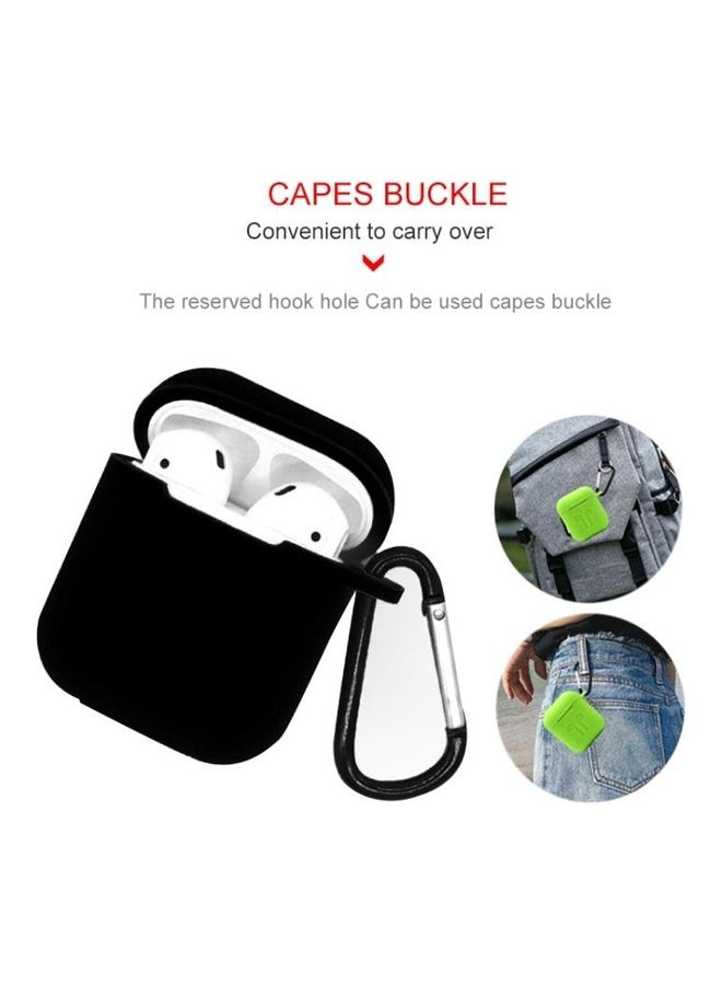 6 in 1 Earphone Bag Case Set with Accessories for Apple AirPods Black - Image 5