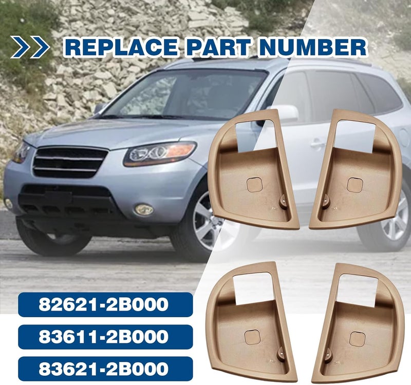 repustor 4pcs Inside Door Handle Trim Cover for Hyundai Santa Fe - Image 2