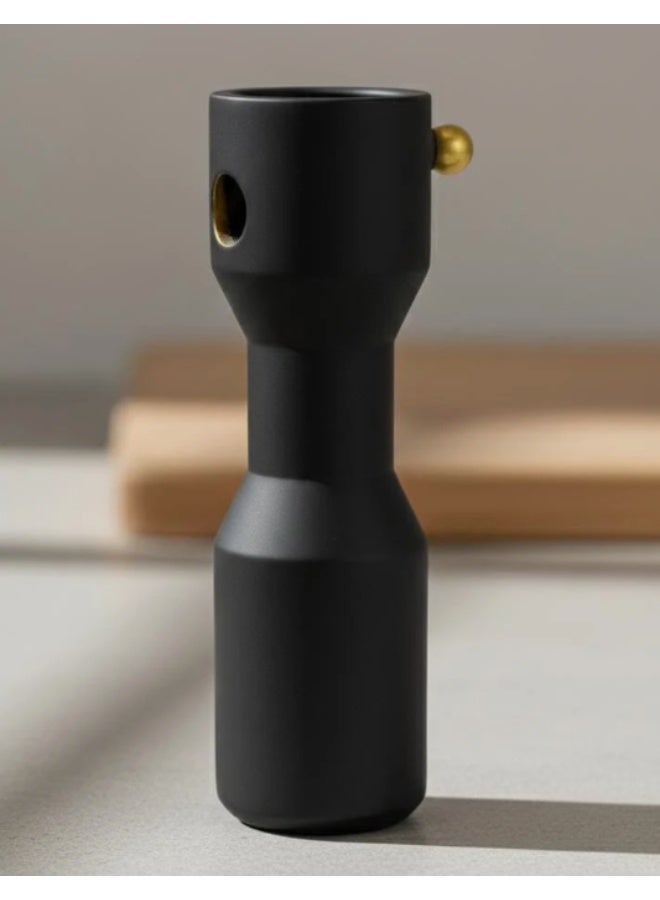 AKDC Slim Black Hard Plastic Flower Vase – Tall Elegant Decorative Piece – 30×8.5 cm - Image 1