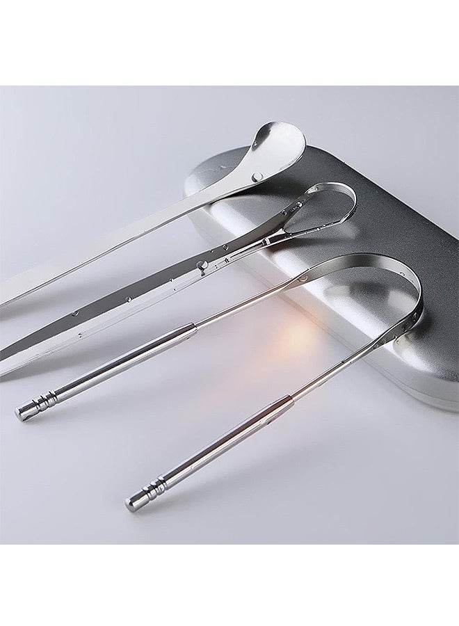 Photon 3 Pieces Tongue Scraper, Reusable Professional Stainless, Tongue Cleaner with Travel Case to Reduce Bad Breath Healthy Oral Hygiene Tools (silver) - Image 5