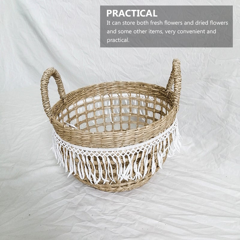 Woven Flower Basket Decorative Storage Basket Flower Arrangement Basket - Image 5