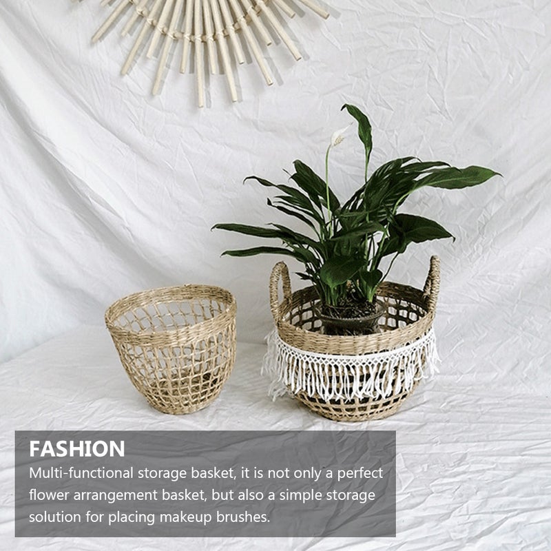 Woven Flower Basket Decorative Storage Basket Flower Arrangement Basket - Image 4