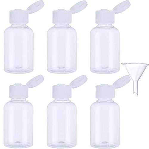 DIY Crafts DIY Crafts Pack Of 6 Pcs Design No 5 Transparent Plastic Air Flight Travel Bottle Set with Small FunnePack Of 6 Pcs Design No 5  - Image 1