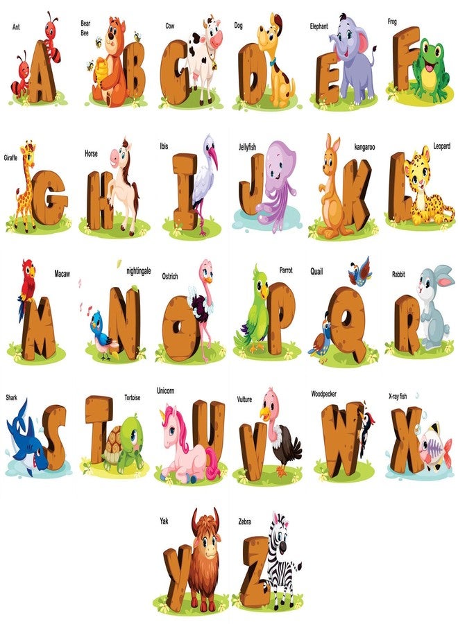 AH Decals Kids Room Wall Sticker Alphabet PVC Vinyl Wall Sticker for Kids Room Play School (Design 7)-Self-Adhesive - Image 1