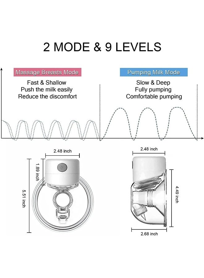 Mumoo Bear Mumoo Bear Hands-Free Breast Pump Wearable Upgraded Touch Control LED Display Electric Breast Pump Portable Low Noise, 2 Modes & 9 Levels Suction, 24mm flange, 6 oz  - Image 2