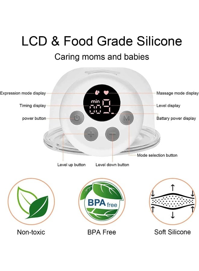 Mumoo Bear Mumoo Bear Hands-Free Breast Pump Wearable Upgraded Touch Control LED Display Electric Breast Pump Portable Low Noise, 2 Modes & 9 Levels Suction, 24mm flange, 6 oz  - Image 4