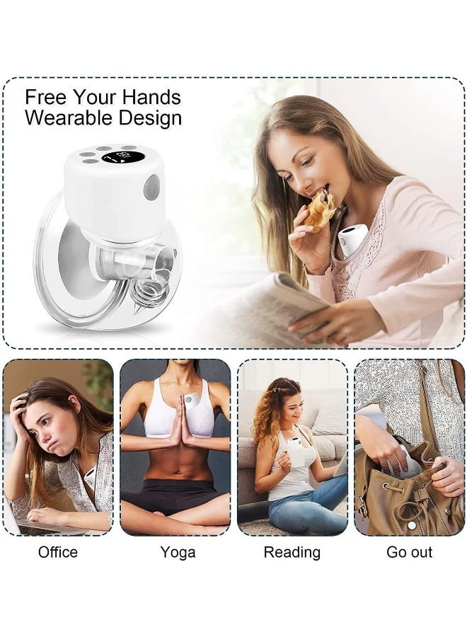 Mumoo Bear Mumoo Bear Hands-Free Breast Pump Wearable Upgraded Touch Control LED Display Electric Breast Pump Portable Low Noise, 2 Modes & 9 Levels Suction, 24mm flange, 6 oz  - Image 5