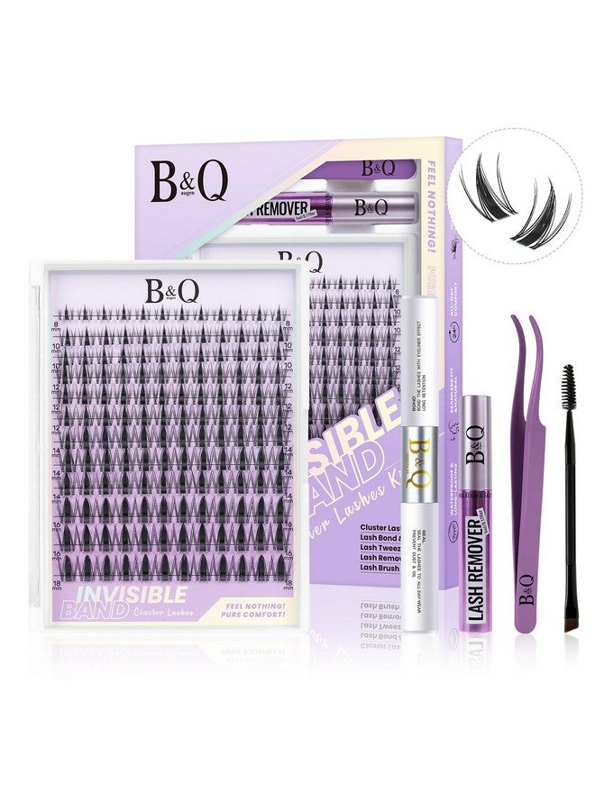 B&qaugen Fairy Lash Clusters Kit 8-18 Mix Natural Lashes Clusters Invisible Band 144 Pcs Manga Lashes Individual With Lash Bond And Seal Eyelash Extension Kit Easy Removal (Kit-Fairy Lash-Mix8-18Mm) - Image 1