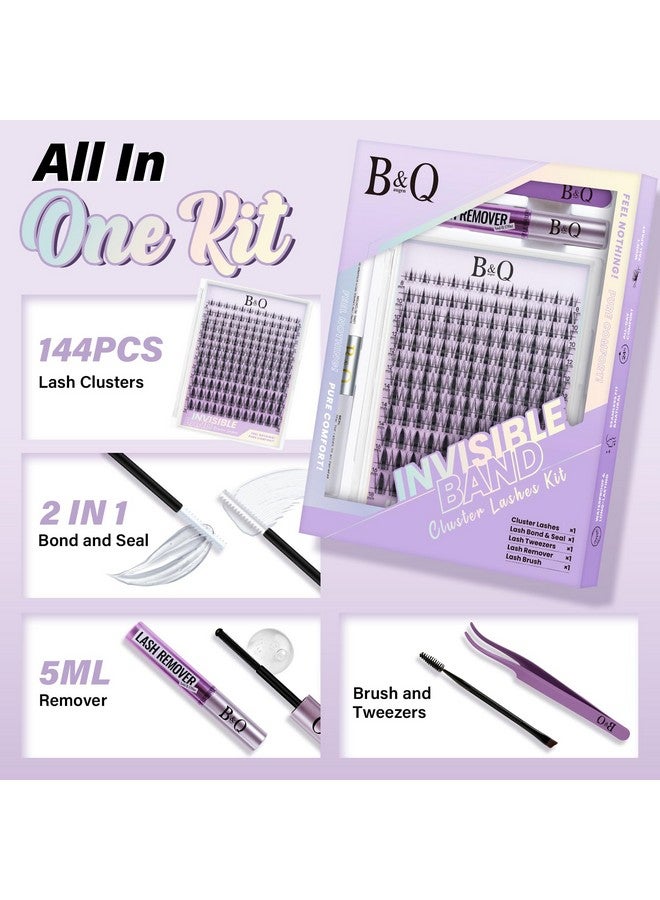 B&qaugen Fairy Lash Clusters Kit 8-18 Mix Natural Lashes Clusters Invisible Band 144 Pcs Manga Lashes Individual With Lash Bond And Seal Eyelash Extension Kit Easy Removal (Kit-Fairy Lash-Mix8-18Mm) - Image 4