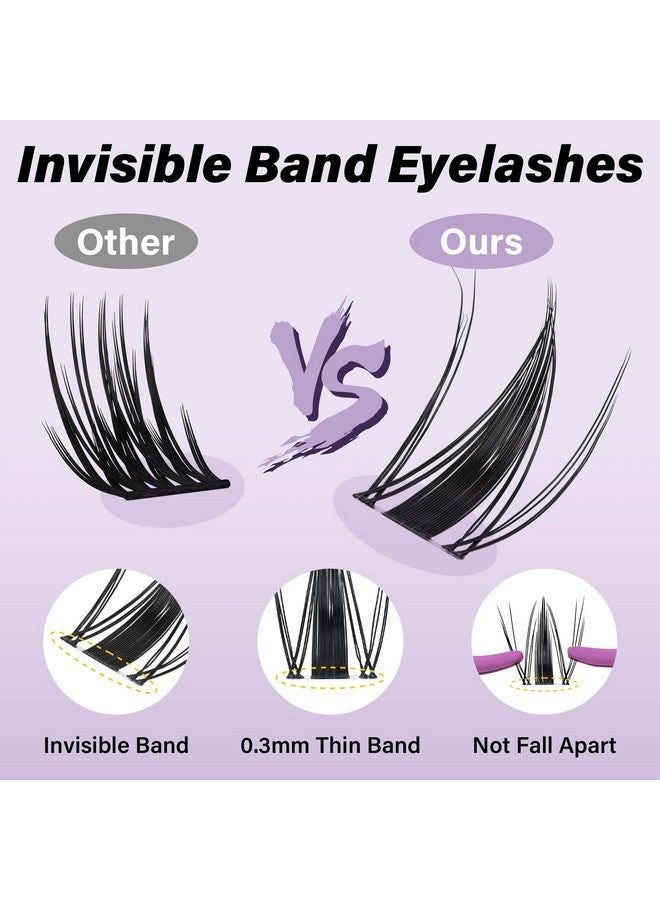 B&qaugen Fairy Lash Clusters Kit 8-18 Mix Natural Lashes Clusters Invisible Band 144 Pcs Manga Lashes Individual With Lash Bond And Seal Eyelash Extension Kit Easy Removal (Kit-Fairy Lash-Mix8-18Mm) - Image 2