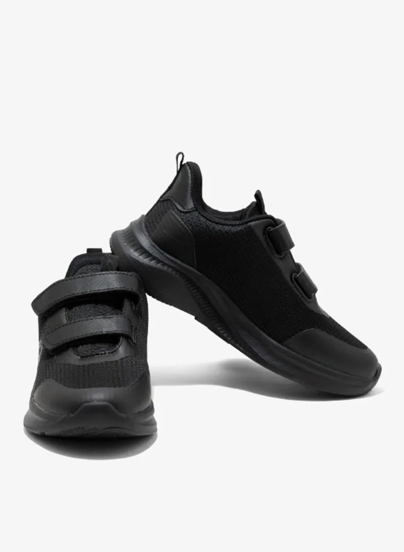Amica Black Kids Black School Shoes, Double Hook-and-Loop Trainers with Padded Collar - AMICA  | Best Price UAE