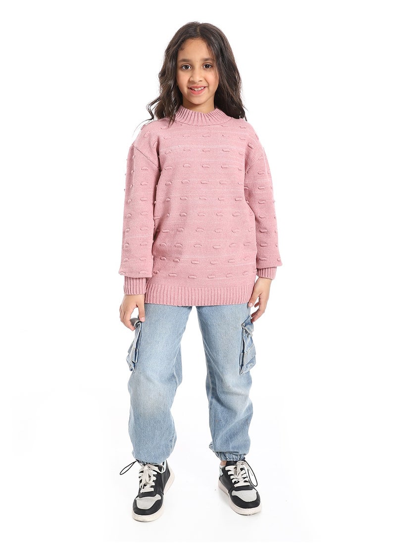 Caesar - Girls wool pullover with multi design - Image 1