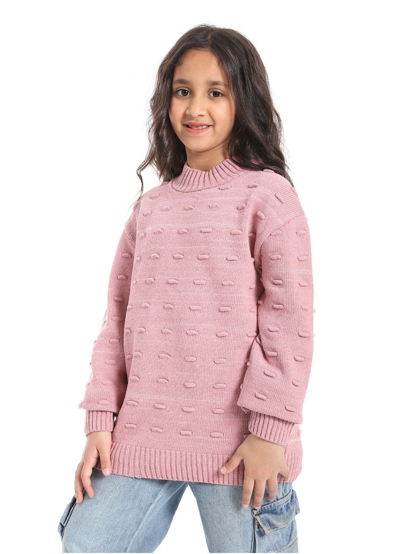 Caesar - Girls wool pullover with multi design - Image 1