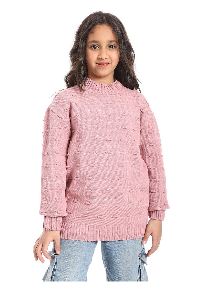 Caesar - Girls wool pullover with multi design - Image 1