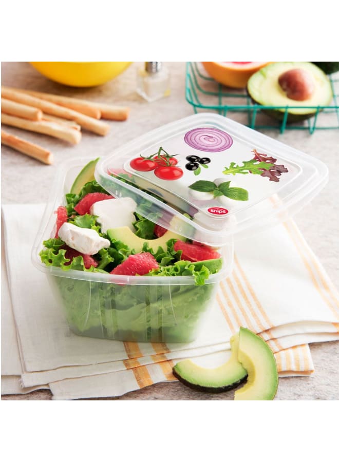 Snips Food Classic Fresh Container 1 Liter Square, Multi-Color, One Size - Image 4