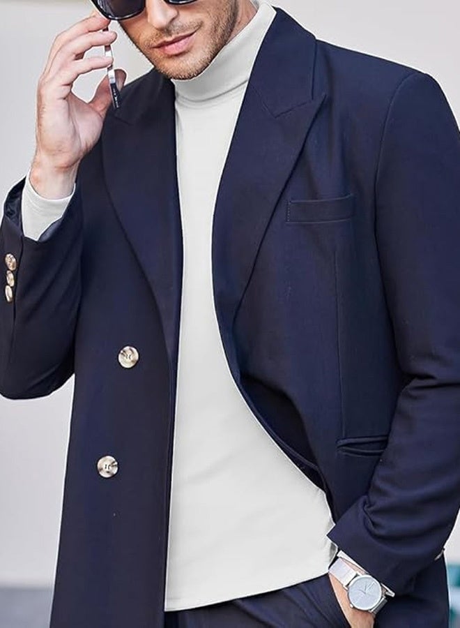 أجريون سترة محبوكة مقاس ضيق بياقة عالية، خفيفة الوزن، عادية - Image 4