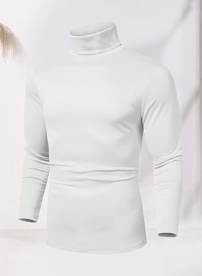 أجريون سترة محبوكة مقاس ضيق بياقة عالية، خفيفة الوزن، عادية - Image 1