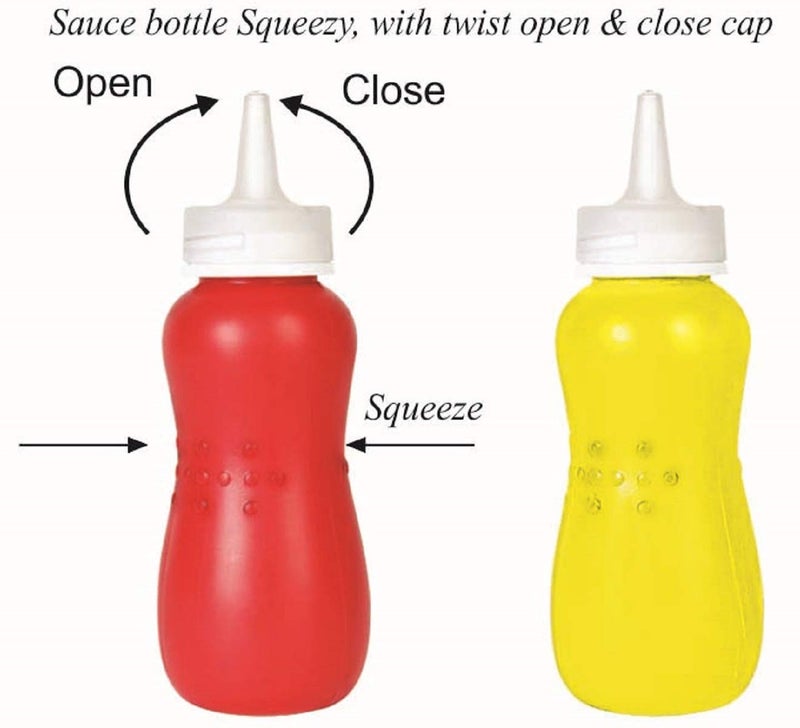 Gluman Squeezy Sauce Bottle For Clean & Mess-Free Dispensing | 100% Food Grade | Dishwasher Safe | Freezer Safe | Ergonomically Designed | Reusable Multicolor (Set Of 4), Plastic, 400 ml Each - Image 2