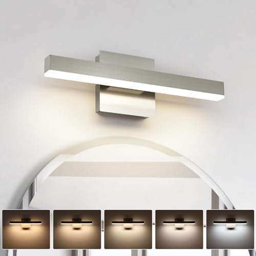 Joossnwell Bathroom Light Fixtures Brushed Nickel Vanity Lights Bar 5cct Dimmable Modern Bath Lighting Fixture Over Mirror Led Vanity Light for Bathroom 15.74 inch ETL Certificated - Image 1