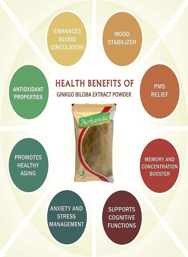 LEANBEING Herbaveda- Ginkgo Biloba Extract Powder 100gm - Image 2