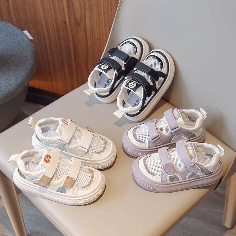 Girls' Sandals 2024 Summer Hollow-Out Mesh Toe Sandals For Boys Korean Style Small, Medium And Large Children'S Sports Casual Shoes - Image 2