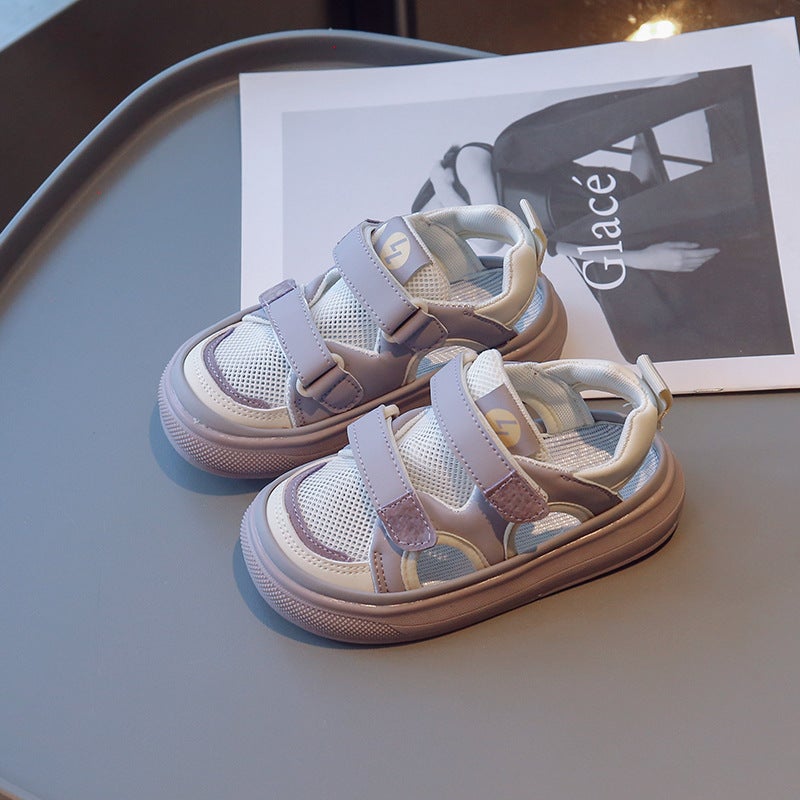 Girls' Sandals 2024 Summer Hollow-Out Mesh Toe Sandals For Boys Korean Style Small, Medium And Large Children'S Sports Casual Shoes - Image 1
