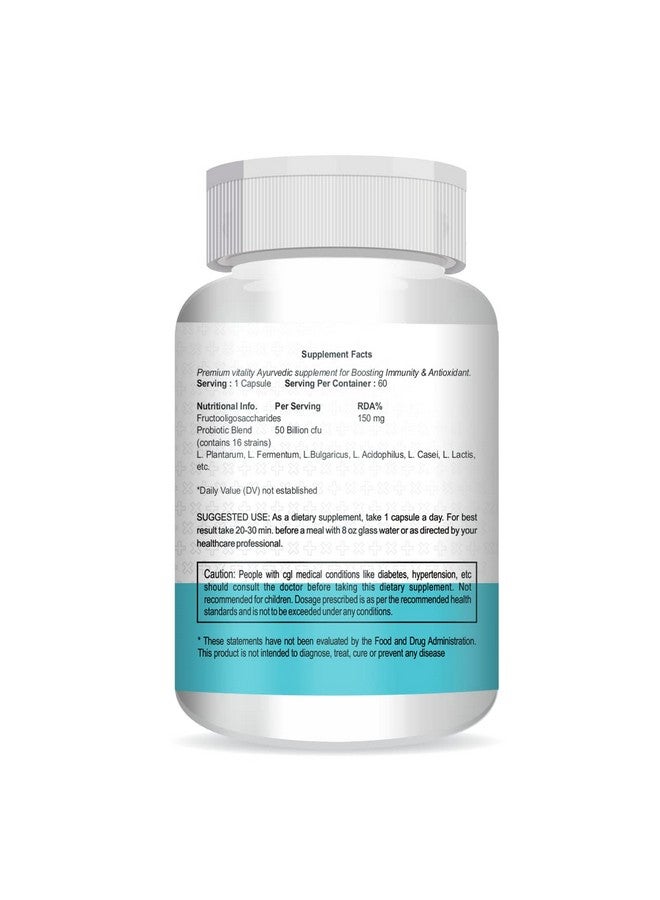 Vokin Biotech Probiotics+ Prebiotics Supplement 50 Billion Cfu For Women & Men With Prebiotics 150 mg | Probiotic Capsules For Digestion Support, Gut Health And Immunity - 60 Veg Capsules - Image 5