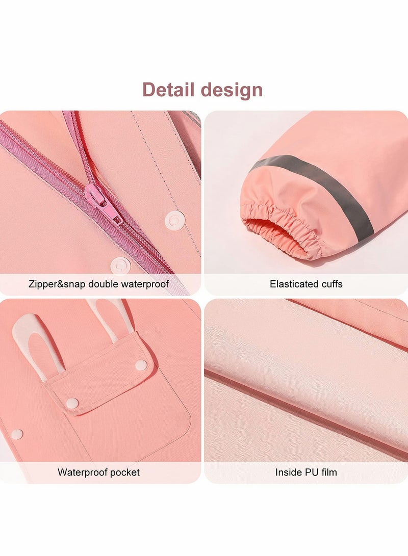 Excefore Kids RainCoat, Reusable Children's raincoats, 3D Cartoon Kids Rain Jacket with Storage Backpack - Image 5