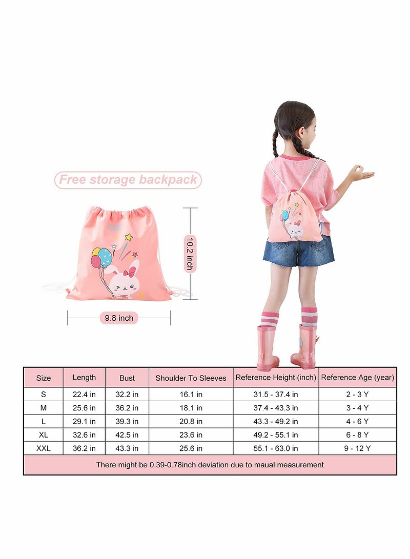 Excefore Kids RainCoat, Reusable Children's raincoats, 3D Cartoon Kids Rain Jacket with Storage Backpack - Image 2