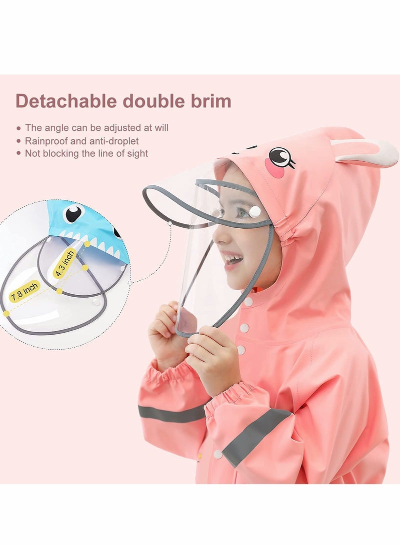 Excefore Kids RainCoat, Reusable Children's raincoats, 3D Cartoon Kids Rain Jacket with Storage Backpack - Image 3