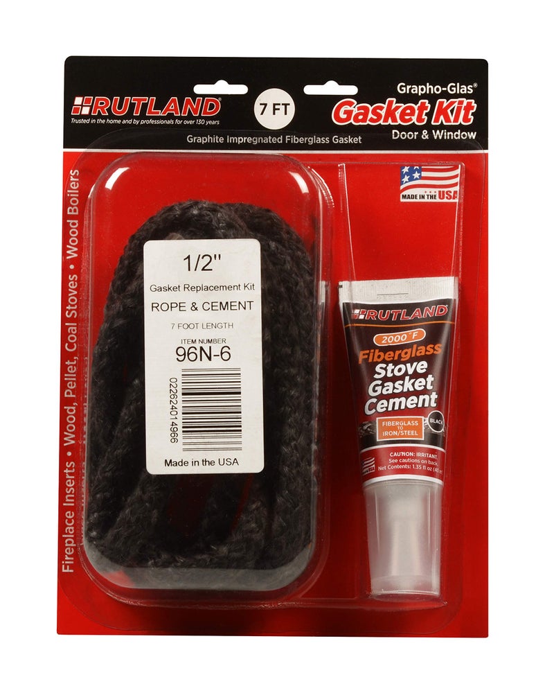 Rutland Products Rutland 96N6 GraphoGlas Rope Gasket Replacement Kit 12Inch by 7Feet  - Image 1
