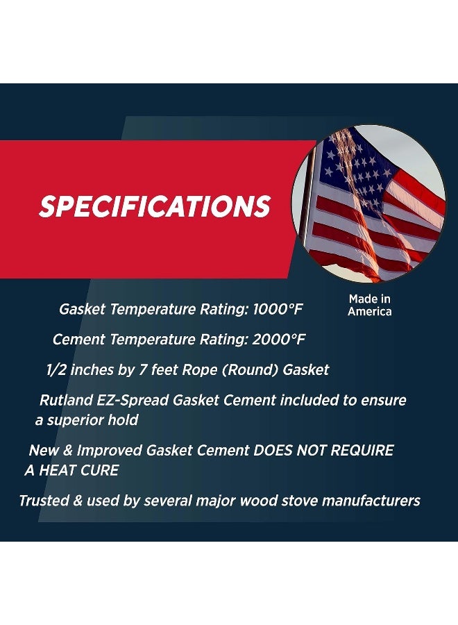 Rutland Products Rutland 96N6 GraphoGlas Rope Gasket Replacement Kit 12Inch by 7Feet  - Image 5