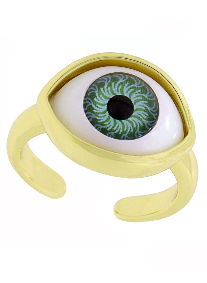 Fashionbox Salama Green Large Evil Eye Ring