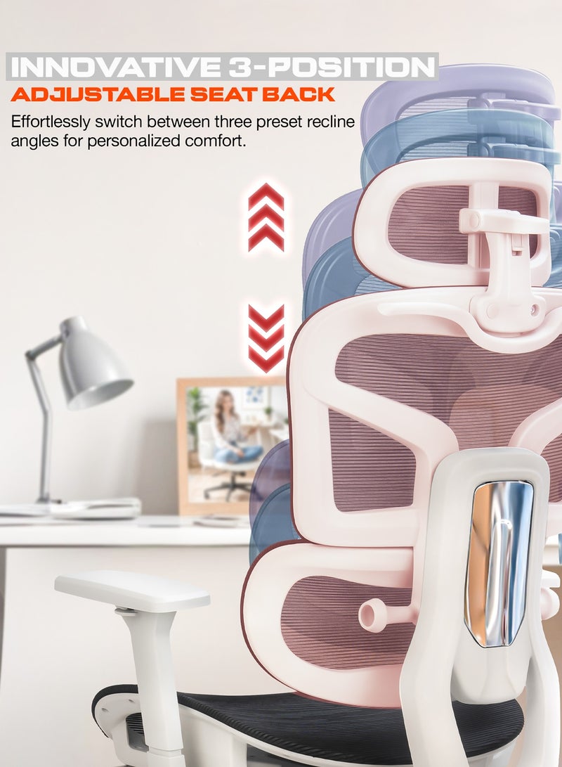 بيبي كرسي مكتب مريح فاخر للعمل من المنزل، كرسي كمبيوتر عالي الظهر للدراسة مزود بشبكة تسمح بمرور الهواء، ومسند ذراع ثلاثي الأبعاد، ومسند رأس رباعي الأبعاد، ودعم أسفل الظهر | كرسي مكتب للاستخدام المنزلي | كرسي ألعاب مزود بمسند للقدمين وخاصية الإمالة، رمادي وأسود - Image 3